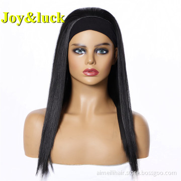 Black Head Band Wig Ladies Hair Scarf for Women Wholesale Hairband Scarf Long Natural Straight Headband Wig Synthetic Hair Wigs